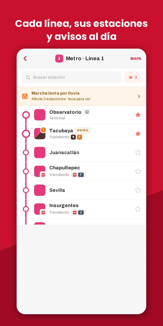 Captura de la app Metro - Metrobús México