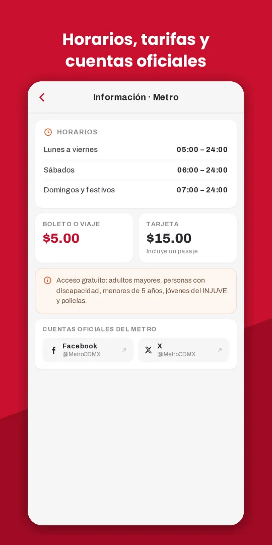 Captura de la app Metro - Metrobús México